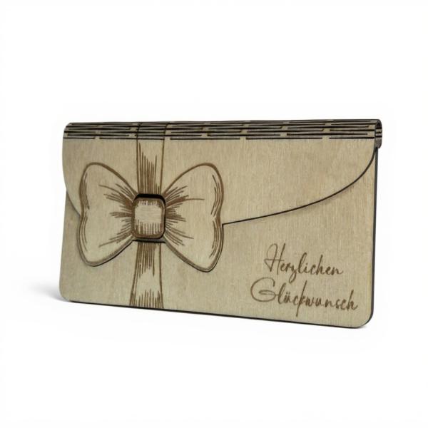 „Personalisierter Holzumschlag zur Hochzeit aus 3 mm Sperrholz“